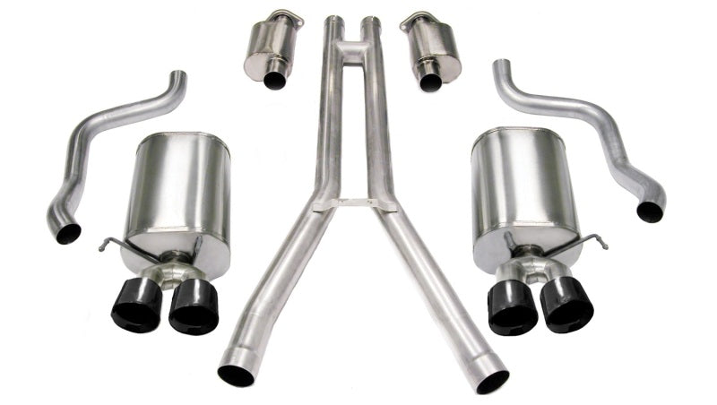 Corsa 04-08 Cadillac XLR 4.6L 25in Cat-Back Dual Rear w Twin 35in Black Pro-Series Tips 14156BLK 14156BLK Photo - Primary