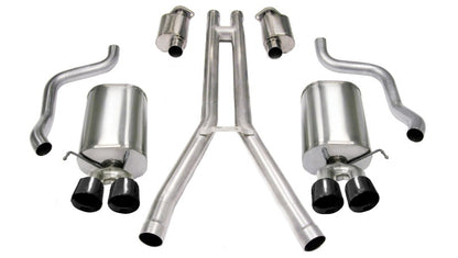 Corsa 04-08 Cadillac XLR 4.6L 25in Cat-Back Dual Rear w Twin 35in Black Pro-Series Tips 14156BLK 14156BLK Photo - Primary