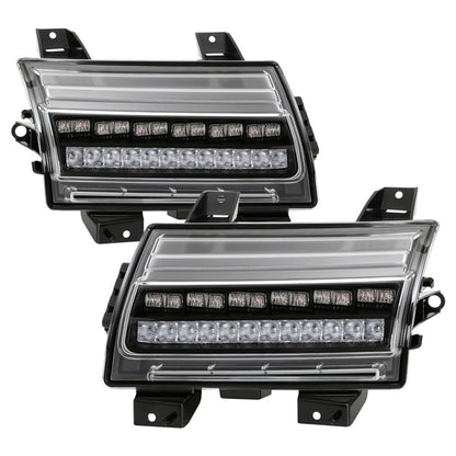 Spyder Jeep Wrangler 2018-2019 (Halogen Model Only) LED Front Bumper Lights - Seq. Signal - Black 5086785 5086785 Photo - Primary