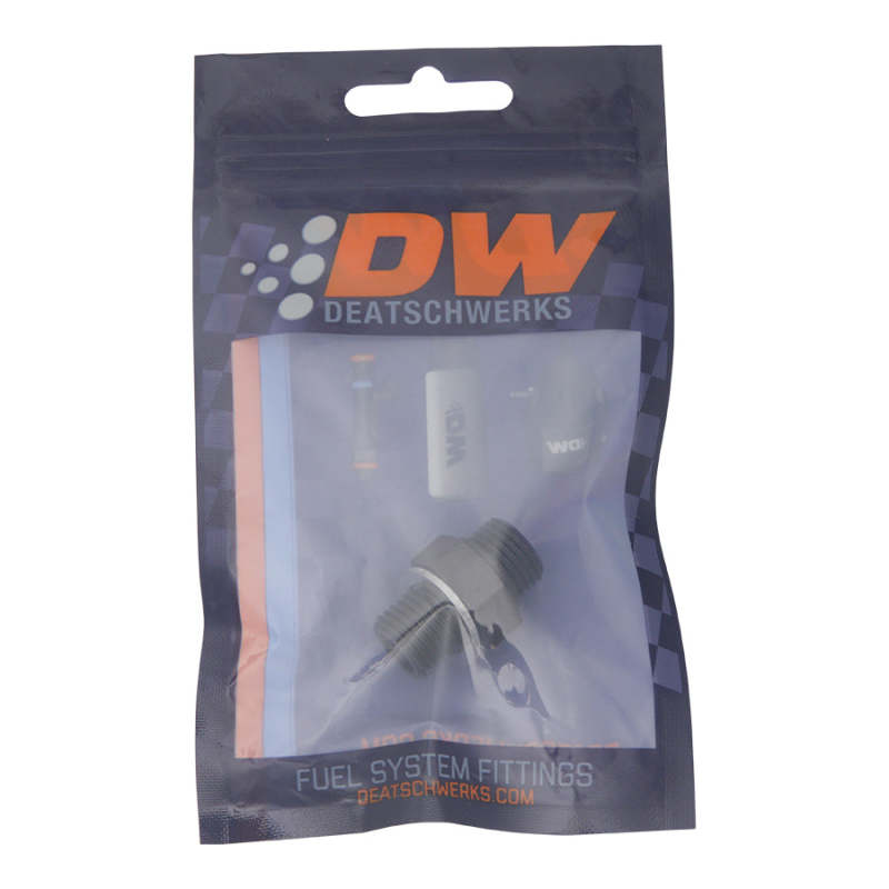 DeatschWerks 6AN ORB Male to M14 X 1.5 Metric Male (Incl O-Ring and Washer) - Anodized Matte Black 6-02-0603-B 6-02-0603-B Photo - lifestyle view