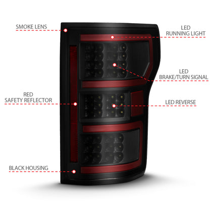 ANZO 18-19 Ford F-150 LED Taillight Black Housing Clear Lens Red Light Bar W/Sequential 311314 311314 Photo - out of package