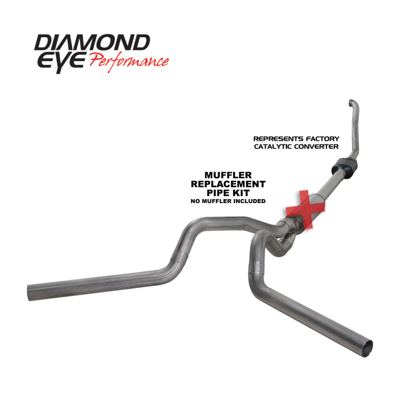 Diamond Eye Performance Diamond Eye KIT 4in TB MFLR RPLCMENT PIPE DUAL SS 94-97 5 7 3L F250/F350 PWRSTROKE NFS W CARB STDS K4308S-RP K4308S-RP Photo - Primary