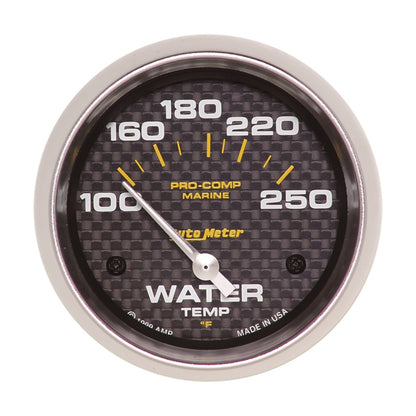 Autometer Water Temp, 2 5/8", 100-250 Deg. F, Electric, Marine Carbon Fiber 200763-40 User 1