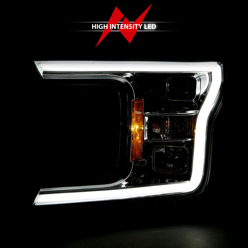 ANZO 2018-2019 Ford F-150 Projector Plank Style H.L. Chrome Amber (Without Switchback) 111468 111468 Photo - lifestyle view