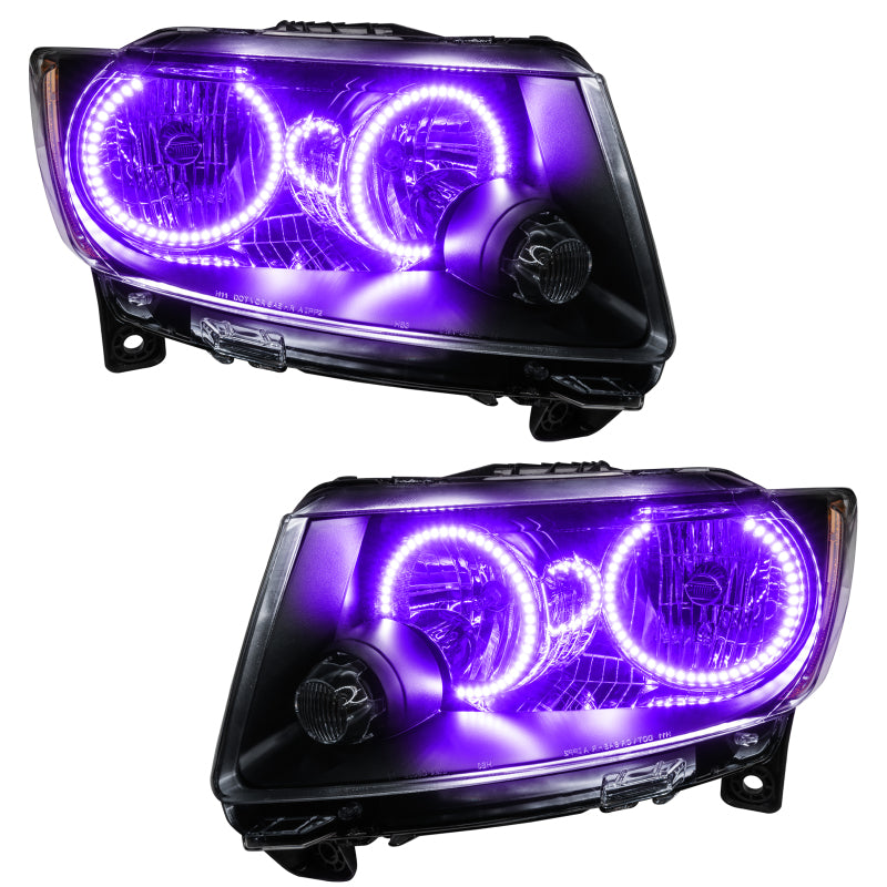 ORACLE Lighting Oracle 11-13 Jeep Grand Cherokee Pre-Assembled Halo Headlights (Non HID) Chrome - UV/Purple 7070-007 7070-007 Photo - Primary
