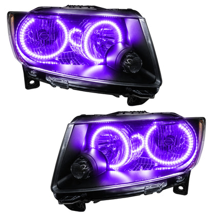 ORACLE Lighting Oracle 11-13 Jeep Grand Cherokee Pre-Assembled Halo Headlights (Non HID) Chrome - UV/Purple 7070-007 7070-007 Photo - Primary