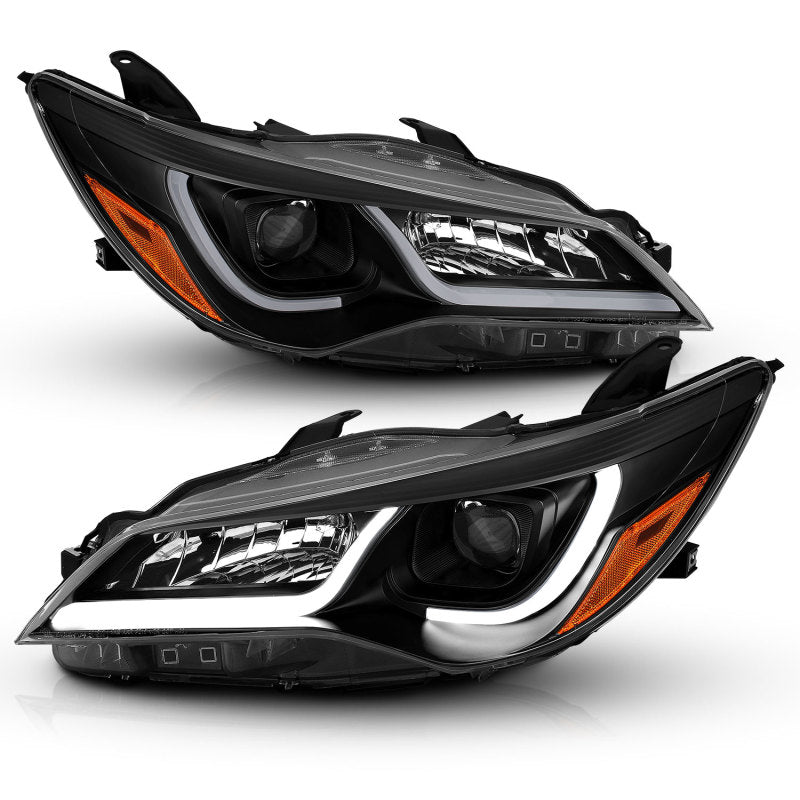 Anzo Projector Headlights W/ Plank Style Design Black w/Amber 15-16 Toyota 121518 Photo - Unmounted