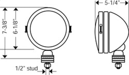 KC HiLiTES Daylighter 6inch Halogen Light 100W 238 Technical Drawing