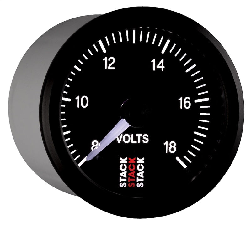Autometer Stack 52mm 8-18V Pro Stepper Motor Battery Voltage Gauge - Black ST3316 ST3316 User 6
