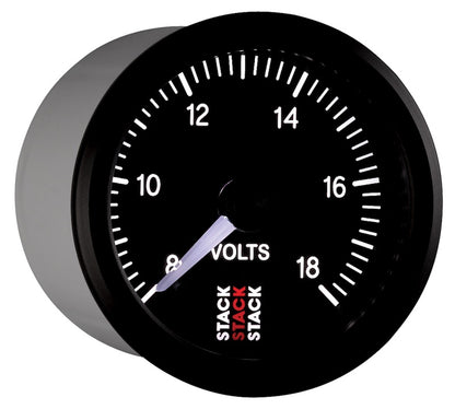 Autometer Stack 52mm 8-18V Pro Stepper Motor Battery Voltage Gauge - Black ST3316 ST3316 User 6