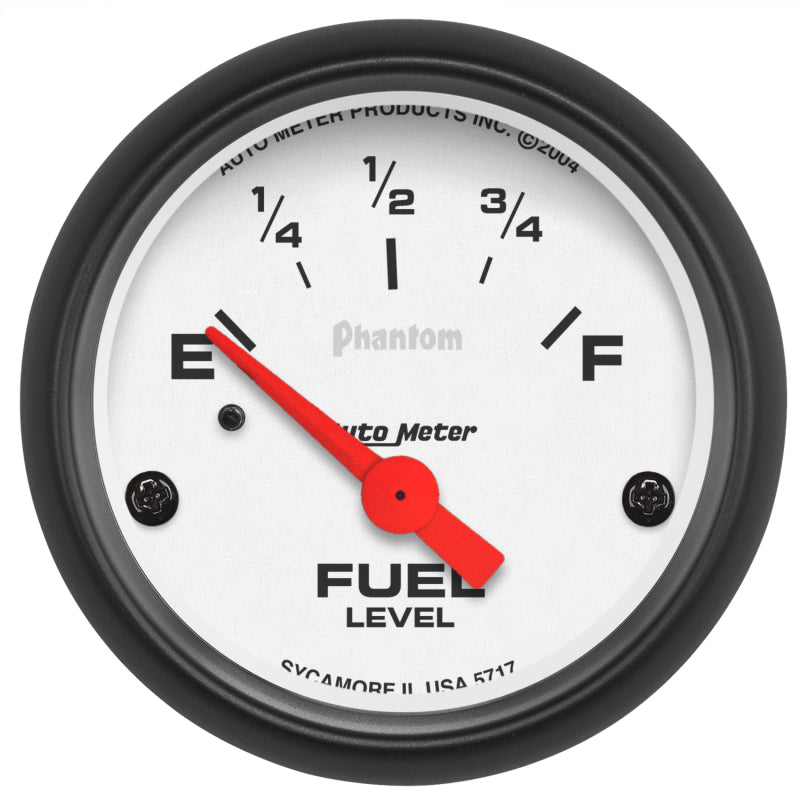 Autometer Gauge, Fuel Level, 2 1/16", 0E to 30F, Elec, Phantom 5717 Photo - Primary
