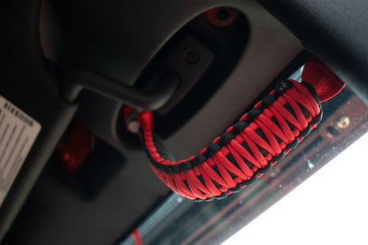 Fishbone Offroad 07-18 Wrangler JK A Pillar Sound Bar Red Paracord Grab Handles FB55284 FB55284 Photo - lifestyle view