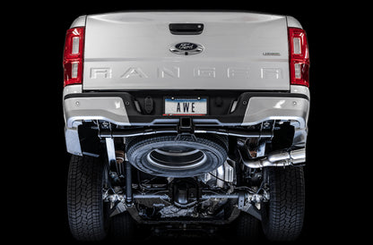 AWE Tuning 2019+ Ford Ranger 0FG Performance Exhaust System w/Chrome Silver Tips & Bash Guard 3015-22072 3015-22072 Photo - Mounted