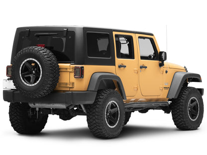 Raxiom 07-18 Jeep Wrangler JK Axial Series LED Halo Tail Lights- Black Housing (Dark Smoked Lens) J138358 J138358 Photo - Close Up