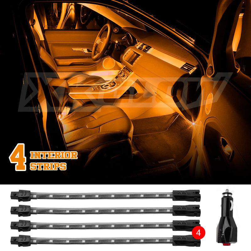 XKGLOW XK Glow Single Color XKGLOW UnderglowLED Accent Light Car/Truck Kit Amber - 4x8In XK041004-A XK041004-A User 1