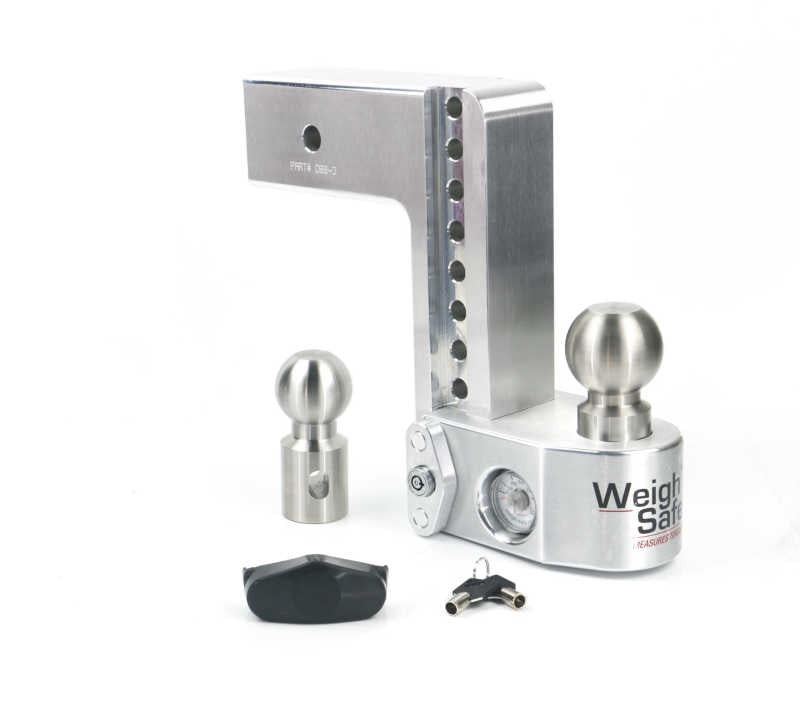 Weigh Safe 8in Drop Hitch w/Built-in Scale & 3in Shank (10K/21K GTWR) - Aluminum WS8-3