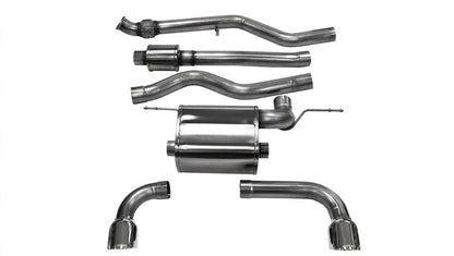 Corsa 12-14 BMW 335i Sedan RWD F30 3in Polished Touring Dual Rear Single 3.5in Tip Cat-Back Exhaust 14937 14937 Photo - Primary