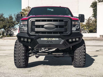 Road Armor 11-16 Ford F-250 SPARTAN Front Bumper Bolt-On Pre-Runner Guard - Tex Blk 6112XFPRB 6112XFPRB Photo - Primary