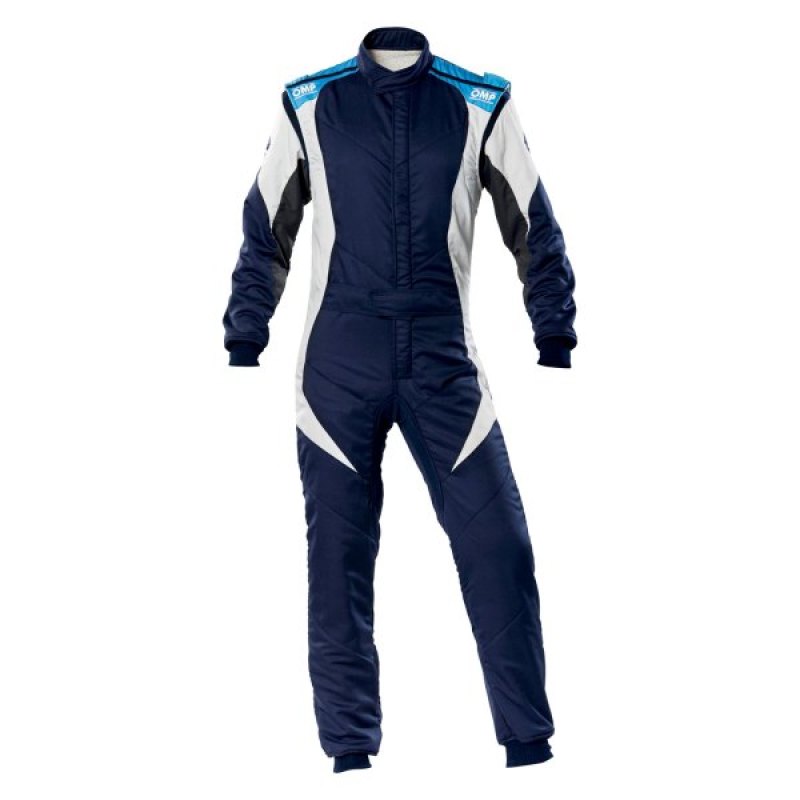 OMP First Evo Suit Navy Blue/Cyan - Size 52 (Fia 8856-2018) IA0-1854-B01-244-52 IA0-1854-B01-244-52 Photo - Primary