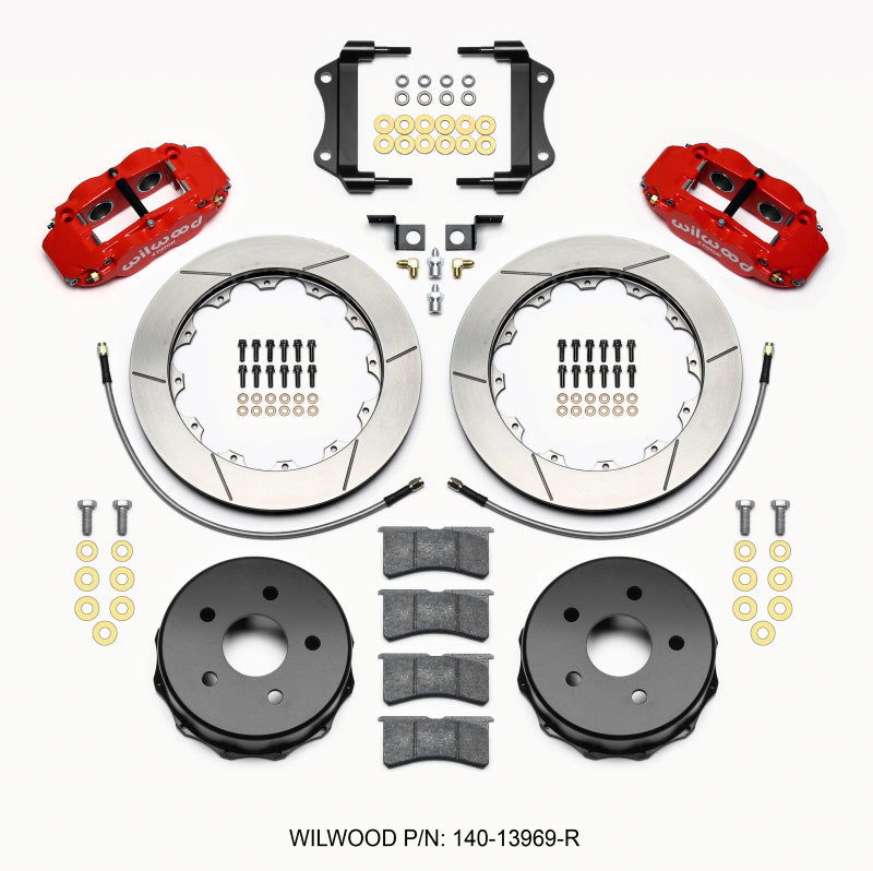 Wilwood Narrow Superlite 4R Rear Kit 12.88in Red 2007-up Jeep JK w/Lines 140-13969-R 140-13969-R Photo - Primary