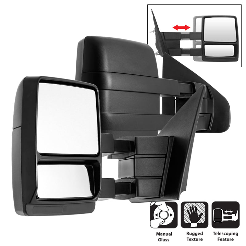 SPYDER Xtune Pair Ford Superduty 04-14 Manual Telescoping Mirrors MIR-FF15004-MA-SET 9935350 9935350 Photo - Primary