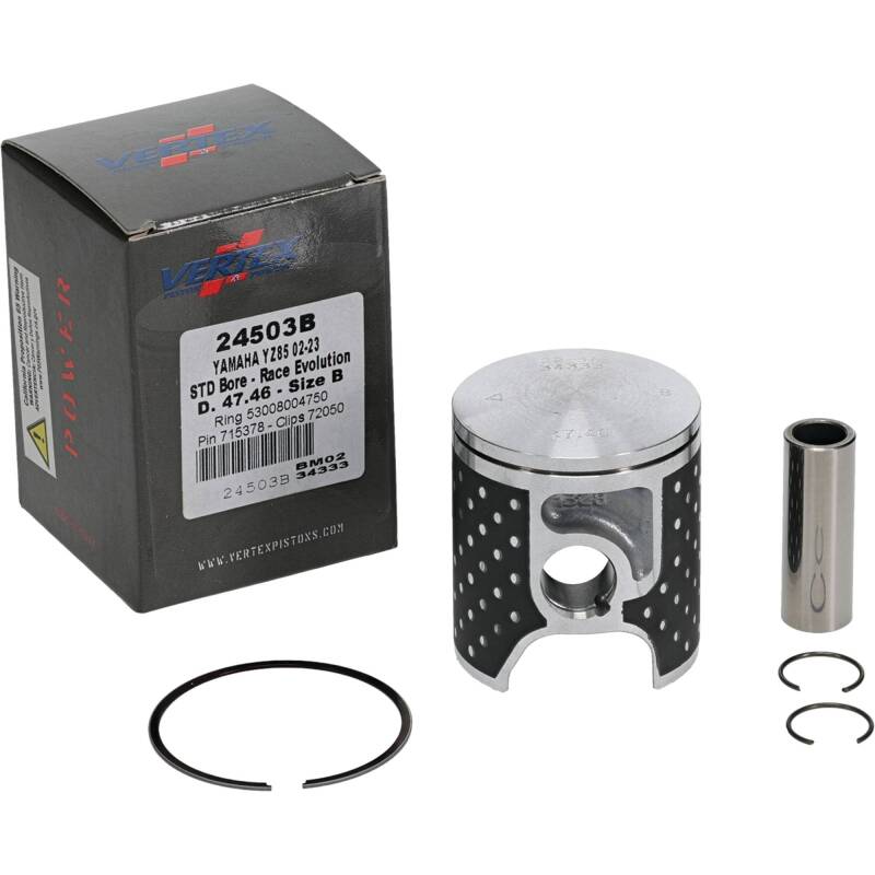 Vertex Pistons Vertex Piston 02-24 Yamaha YZ 85 85cc Cast Race Evolution Piston Kit 24503B 24503B Photo - Primary