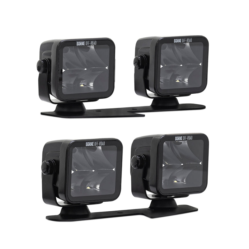 Borne Off-Road 21+ Bronco Light Pods 4pc Ditch 3x3 Flood Upfit BNLT-BR-21-DT4FU BNLT-BR-21-DT4FU Photo - Primary
