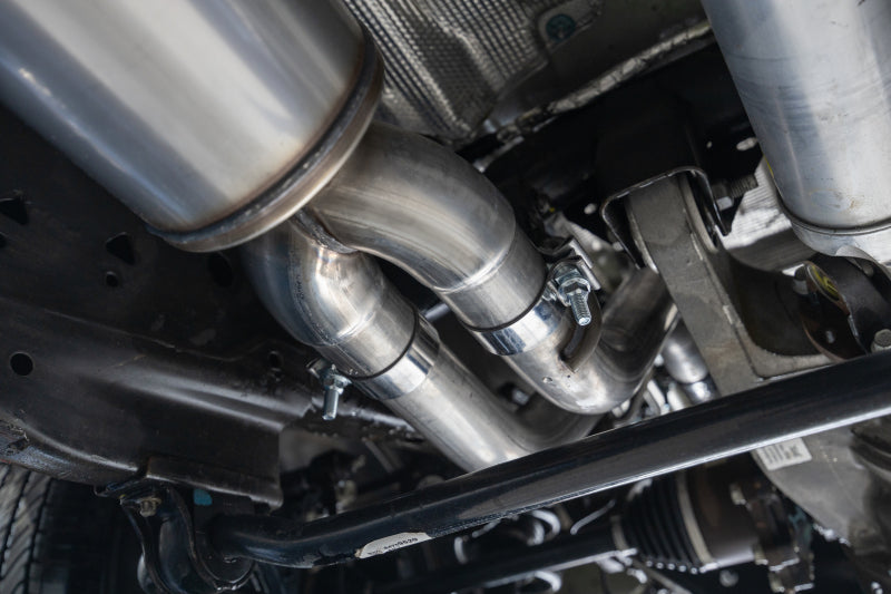 MBRP 21-24 Chevrolet Surburban XL 5.3L 3in Aluminized 2.5in Dual Split Carbon Fiber Cat-back S5059AL S5059AL Photo - Close Up