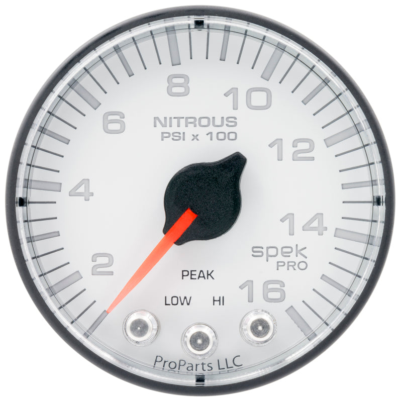 Autometer 2-1/16" Nitrous Pressure, 0-1600 Psi, Stepper Motor, Spek-Pro, White P320128 User 1