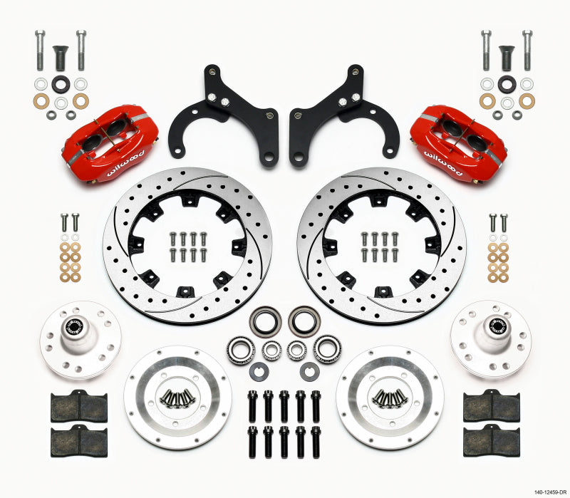 Wilwood FDL Front Kit, 12.19", Drilled, Red, 59-64 Chevy Impala / 63-64 Corvet 140-12459-DR Photo - Primary