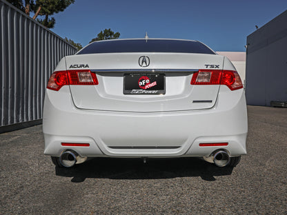 aFe 09-14 Acura TSX L4 2.4L Takeda 2-1/2in to 2-1/4in 304 SS Cat-Back Exhaust System w/BlueFlame Tip 49-36629-L 49-36629-L Photo - Mounted