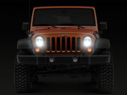 Raxiom07-18 Jeep Wrangler JK LED Halo Projector Headlights- Chrome Housing (Clear Lens) J121872 J121872 Photo - Close Up