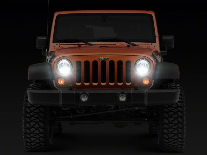 Raxiom07-18 Jeep Wrangler JK LED Halo Projector Headlights- Chrome Housing (Clear Lens) J121872 J121872 Photo - Close Up