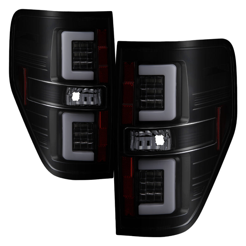 Spyder 09-14 Ford F150 V2 Light Bar LED Tail Lights - Blk Smoke (ALT-YD-FF15009V2-LBLED-BSM) 5084217 5084217 Photo - Primary