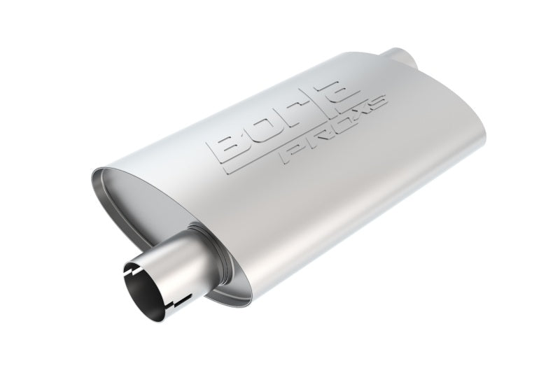 Borla Universal Pro-XS Muffler Oval 2.5in Inlet/Outlet Offset/Offset Notched Muffler 400490 400490 Photo - Primary