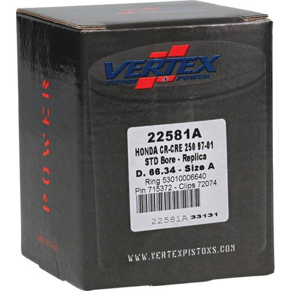 Vertex Pistons Vertex Piston 97-01 Honda CR 250 R 250cc Cast Replica Piston Kit 22581A 22581A Photo - Primary