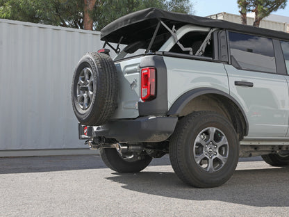 aFe 2021+ Ford Bronco L4-2.3L (t) / V6-2.7L (tt) Vulcan 3in. to 2.5in. SS Cat-Back - Polished 49-33138-P 49-33138-P Photo - Mounted