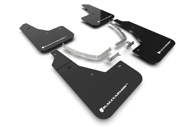 Rally Armor 2022 Hyundai Ioniq 5 Black Mud Flap w/ White Logo MF87-UR-BLK-WH MF87-UR-BLK-WH Photo - Primary