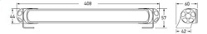 Hella  LED Lamp Light Bar 9-34V 350/16in WIDE MV 958040521 Technical Drawing
