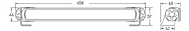 Hella  LED Lamp Light Bar 9-34V 350/16in WIDE MV 958040521 Technical Drawing