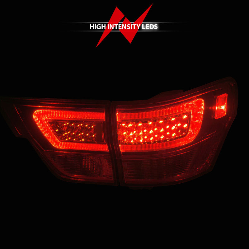 ANZO 11-13 Jeep Grand Cherokee LED Taillights w/ Lightbar Chrome Housing Red/Clear Lens 4pcs 311442 311442 User 5