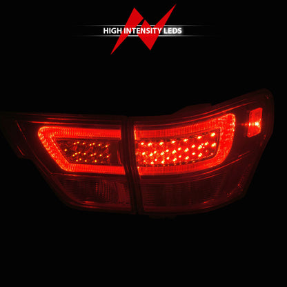 ANZO 11-13 Jeep Grand Cherokee LED Taillights w/ Lightbar Chrome Housing Red/Clear Lens 4pcs 311442 311442 User 5