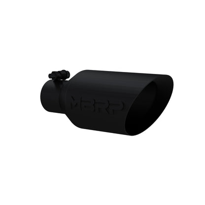 MBRP Tip, 4 1/2" O.D.,DW Angle Rolled End,2 1/2" inlet 11" in Length,Black T5161BLK Photo - Primary