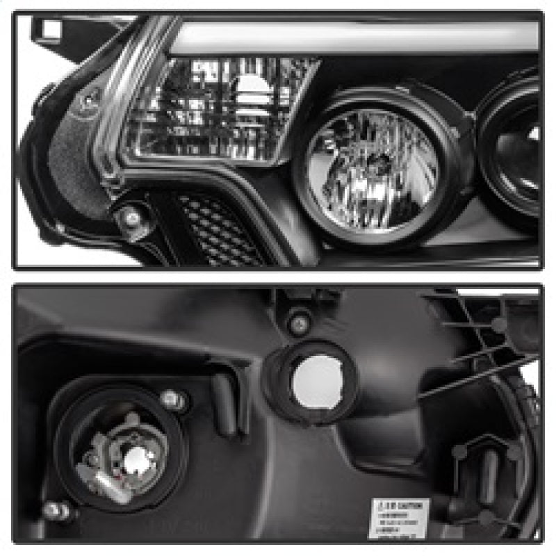 Spyder Toyota Tacoma 12-15 Projector Headlights Light Bar DRL Black PRO-YD-TT12-LBDRL-BK 5081711 5081711 Photo - Unmounted