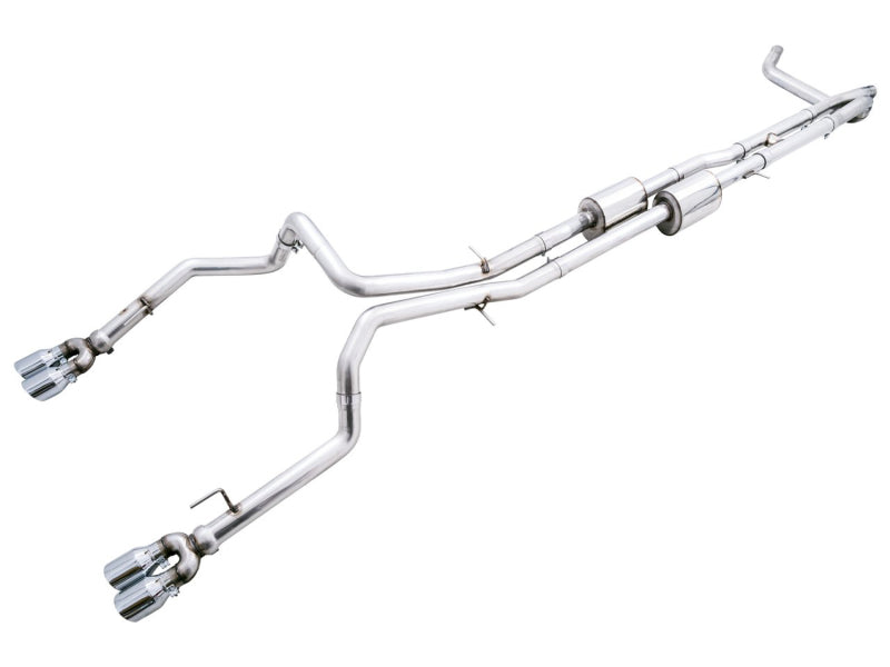 AWE Tuning 22-23 GMC Sierra 1500 AT4X 6.2L 0FG Catback Split Dual (Flat Bumper) - Chrome Silver Tips 3015-42284 3015-42284 Photo - Primary