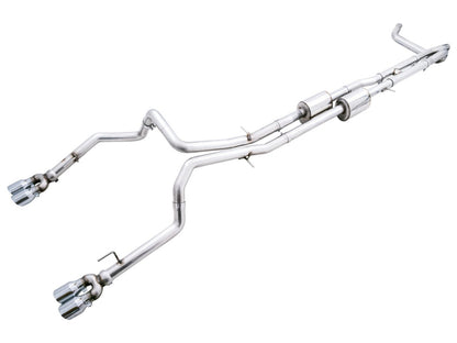 AWE Tuning 22-23 GMC Sierra 1500 AT4X 6.2L 0FG Catback Split Dual (Flat Bumper) - Chrome Silver Tips 3015-42284 3015-42284 Photo - Primary