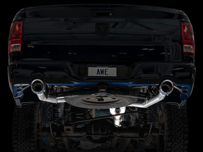 AWE Tuning 09-18 RAM 1500 5.7L (w/Cutouts) 0FG Dual Rear Exit Cat-Back Exhaust - Chrome Silver Tips 3015-32002 3015-32002 Photo - Mounted