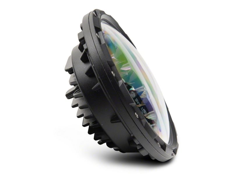 Raxiom 07-18 Jeep Wrangler JK Axial Spider LED Headlights w/Angel Eye Halo- Blk Housing (Clear Lens) J152602 J152602 Photo - Close Up