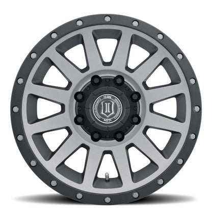 ICON Compression HD 18x9 8x6.5 12mm Offset 5.5in BS Titanium Wheel 2018908055TT 2018908055TT Photo - Close Up
