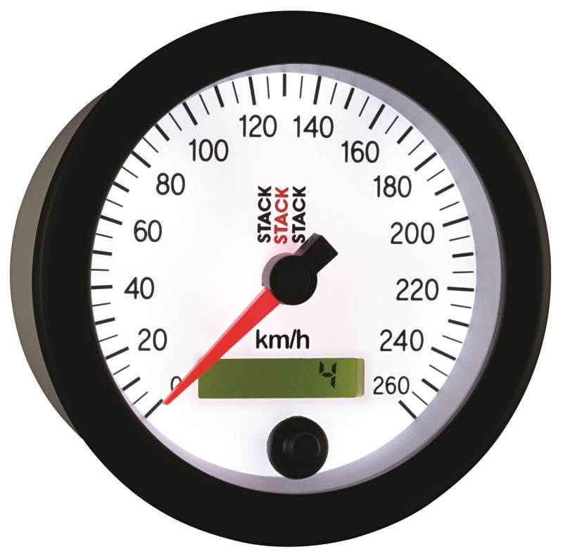 Autometer Stack Instruments 88MM 0-260 KM/H Programmable Speedometer - White ST3852 ST3852 User 6